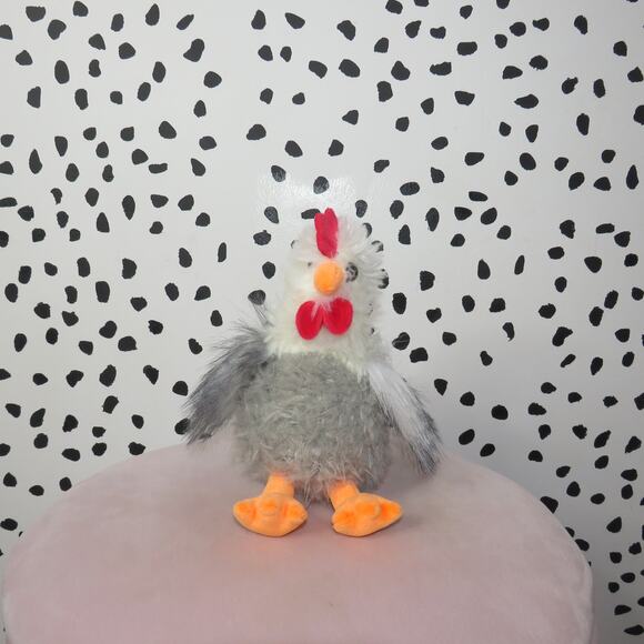 Shaggy Gray Chicken Farm Animal Plush Stuffed Toy - Picture 1 of 5